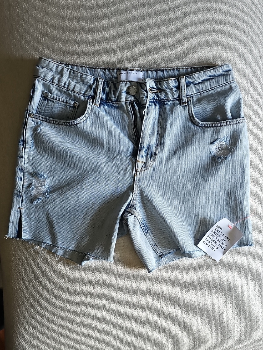 ASOS Light Blue Distressed Denim Men's Shorts
